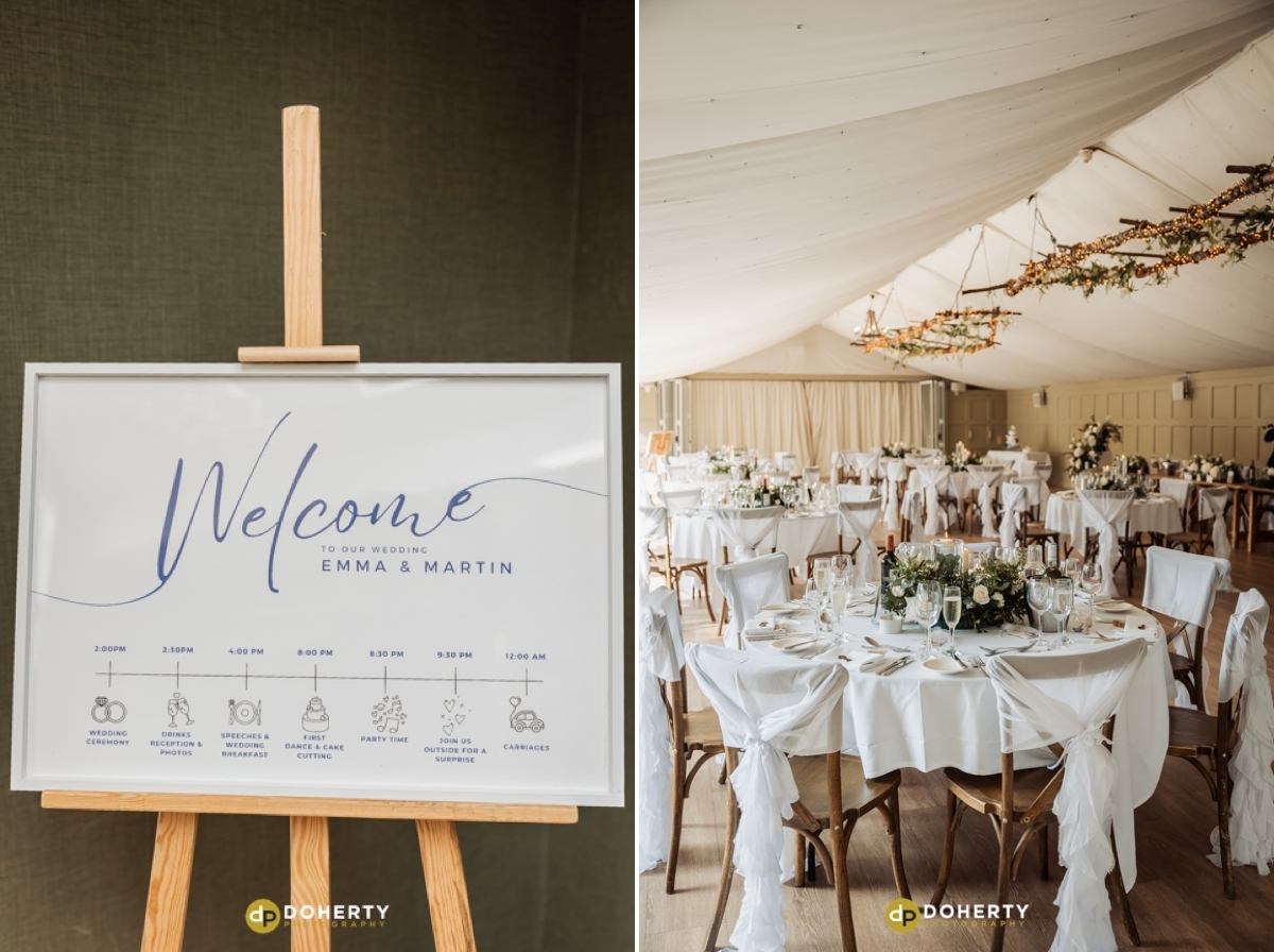 Wedding photos of marquee set up at Hogarths in Solihull