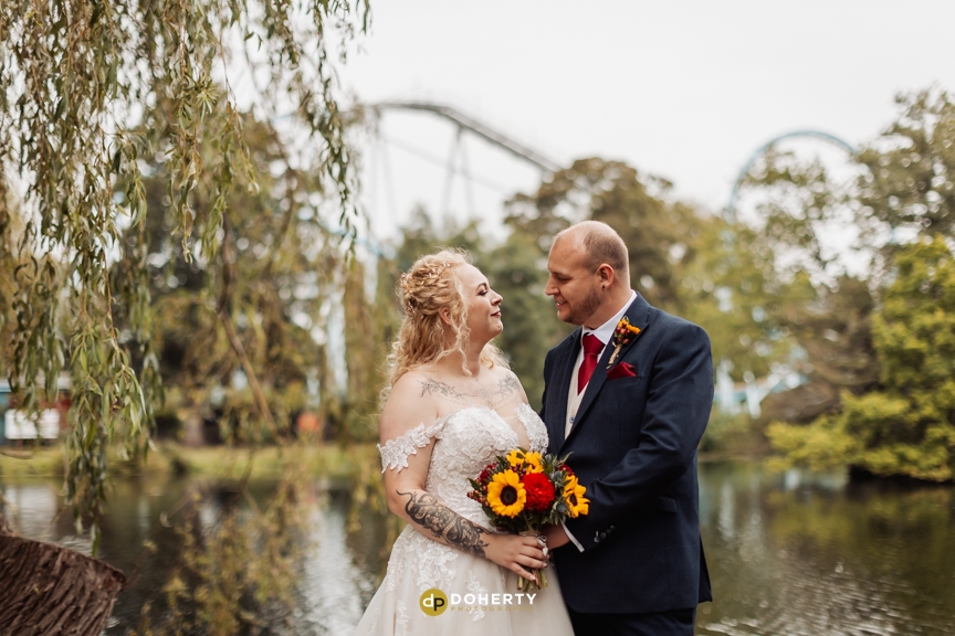 Drayton Manor Wedding Photography with bride and groom