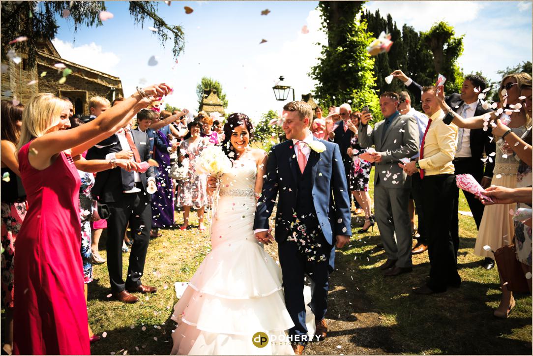 Northamptonshire wedding with confetti